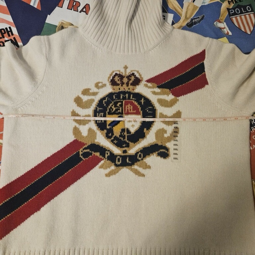 Polo by Ralph Lauren Cream Crest Turtleneck Sweater - Picture 7 of 11